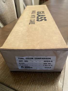 45315-50100 Kimble Exax Lot 6 New Glass 100ml Graduated Tall Color Comparison Tube 45315-a