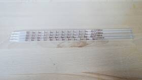 37035-k Kimble Tekk Lot Of 4 1ml In 1/100 Ml Reusable Serological Glass Pipet