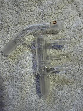287110-0000 Kontes Kimble Glass 10/18 Short Path Distillation Head Distilling Small