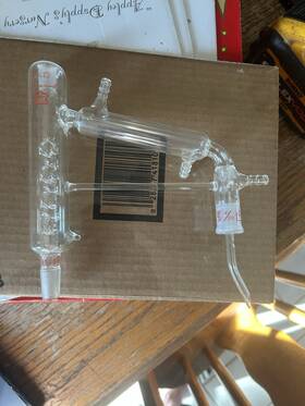 287320-0000 Kontes 14/20 And 10/18 Vacuum Jacketed Vigreux Distillation Head Chip