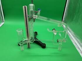 6638-14 Kontes Glass Vacuum Jacketed Distillation Head 24/40 Joints And 10/30 Thermo