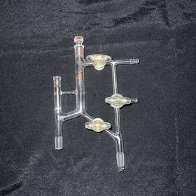 287630 Kontes Kimble Glass Variable Reflux Vacuum Distillation Head Cold Finger 14/20 10/18 B