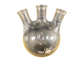 3-neck Kontes Kimble Kimax 26283 Glass 500ml Angled 19/22 Round Bottom Boiling Flask