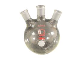 295550-0500 Kontes Kimble Kimax Glass 500ml Angled 3-neck 14/20 Round Bottom Flask