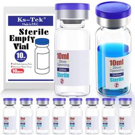 Ks-tek 761412815841 Sterile Empty Vials With Self Healing Injection 10 Ml Transparent
