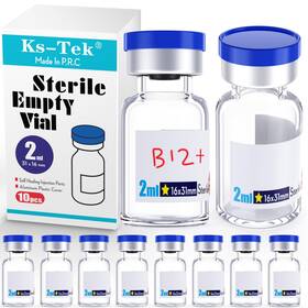 Ksiitekslab 768461743231 Ks-tek Sterile Empty Vials With Self Healing Injection Port 2ml Clear Ksiitekslab 768461743231 Ks-tek Sterile Empty Vials With Self Healing Injection Port 2ml Clear