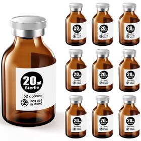 Ksiitekslab 768461743682 Ks-tek Sterile Empty Vials With Self Healing Injection Port Flip Off