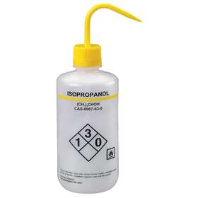 24j888 Lab Safety Supply Wash Bottle 1000ml Plastic White Pk4