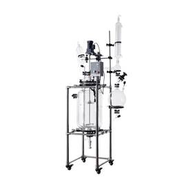 Jgr-50l-2021 Lab1st 50l Jacketed Tilting Glass Reactor With Pneumatic Stirring Motor Manual Lift