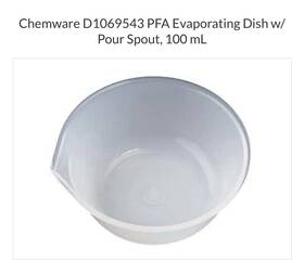 D1069543 Labpure By Saint- Gobain Pfa Evaporating Dish 100ml Biological Chemical Laboratory