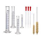 Lttz-usa Thick Glass Measuring Cylinder Graduated Set Flask Borosilicate Two Brushes