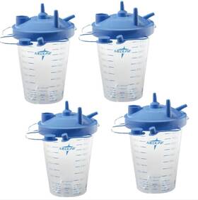 Hcs7850 Medline 4 New 850cc Negative Pressure Canister With Filter Lid Lot Of