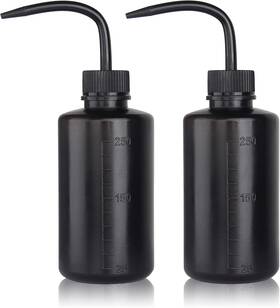Melphoe 616519752448 Tattoo Wash Bottle Squeeze 2pcs 250ml Water Squirt 8.5 Ounces Black