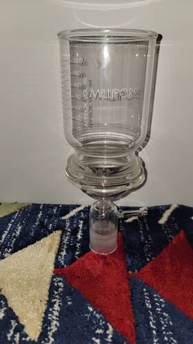Xx1014704 Millipore 1000ml Glass Funnel And 47mm Tubulated Base For Microfiltration Chips