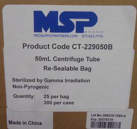 Ct-229050b Msp Med Supply Partners Centrifuge Tube Re-sealable Bag 300/case