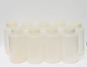3121-0250 Nalgene Lot Of 9 Wide-mouth Hdpe Centrifuge Bottles With Screw Caps