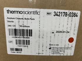 342178-0384 Nalgene Septum Closures Sterile Bulk Pack 38-430mm New