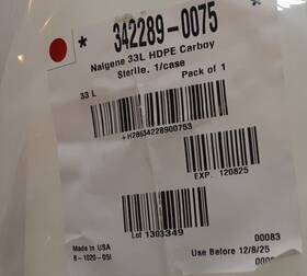 342289-0075 Nalgene 33l Carboy Round With Handles 1 Factory Sealed Exp 12/25