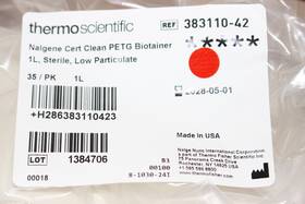 383110-42 Nalgene 35pk Case 1 L Petg Clean Biotainer Bottle Exp 5/1/28 383110-42 Nalgene 35pk Case 1 L Petg Clean Biotainer Bottle Exp 5/1/28