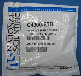 C4000-55b National Scientific Supply Target Dp Blue Caps X100 New Old Stock Free Shipping