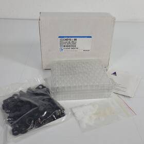 C4015-90 National Scientific Supply Clear 4ml Vial Kit 100 Tubes And Black Open Top Caps