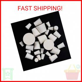 Nf-8965 Newflager 26 Pack Solid Rubber Stopper White Lab Plug 000# - 8# Sizes Assortment 11 Ass