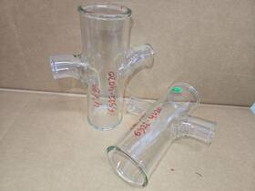 6522-4020 O-i/schott Kimax 4 Inch X 2 Double Sanitary T Tee Glass Pipe Fitting