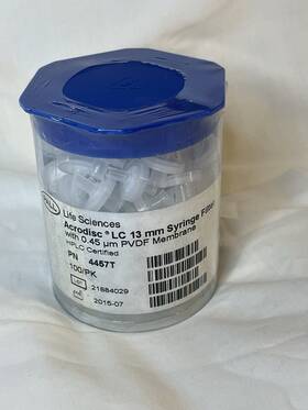 4457t Pall Acrodisc Lc 13mm Syringe Filters Pvdf Membrane 0.45 M Sealed 100/pk
