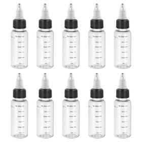 Ptf240306tt000206 Patikil 1oz 30ml Plastic Dispensing Bottle 10pcs Squeeze 1 Oz Clear Black