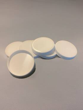 70-400rmwf217 Phoenix 70 Mm 70/400 Plastic Caps White Polypropylene Ribbed Lined Lot 5 Pcs