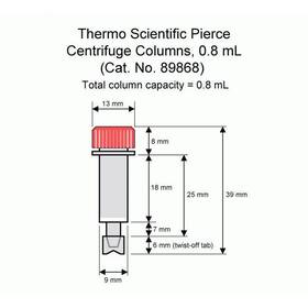 89868 Pierce Centrifuge Columns 0.8ml Polyethylene Filter 30 M - 50/pk