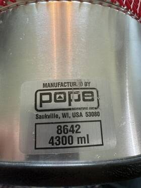 0099 Pope 8600/0099 350ml Cylindrical Glass And Aluminum Dewar Flask