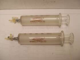 1217-8615 Popper & Sons Inc. New Nos Lot Of 2 And #1217 8615 50cc Glass Syringe Syringes 7357