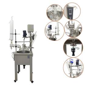 300476-303030 Preasion 110v Laboratory Glass Reactor 30l Jacketed Chemic