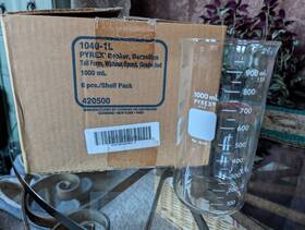 1040-1l Pyrex Box Of 6 Beakers - 1000ml Berzelius Tall Form No Spout New Nib