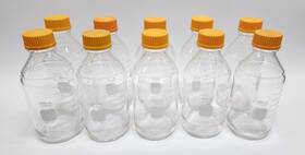 1395-1000 Pyrex 1000 Ml Round Media Storage Bottles With Gl45 Screw Cap And Pouring Rings