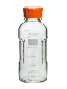 1399-500cnea-m Pyrex 500ml Slim Line Graduated Glass Media Storage Bottle With Wide Mouth