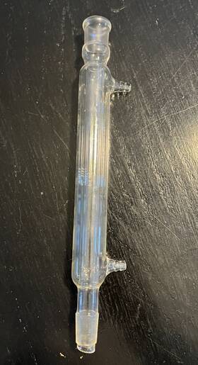 2155-19 Pyrex 2155 Glass Distilling Condenser W 19/22 Standard Taper Inner Outer Joints