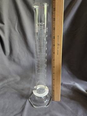 3022-250ml Pyrex 3022-t Borosilicate Glass Graduated Cylinder Hexagonal Base And Bumper