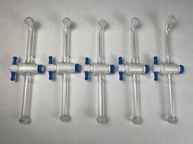 3928-mcto Pyrex Lot 5 Corning Crossover Tube With Valve / Petcock Lab Science 3928-mcto Pyrex Lot 5 Corning Crossover Tube With Valve / Petcock Lab Science