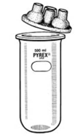 4-neck Pyrex 69471l 1l Reaction Kettle With Cover Std Taper Joints -