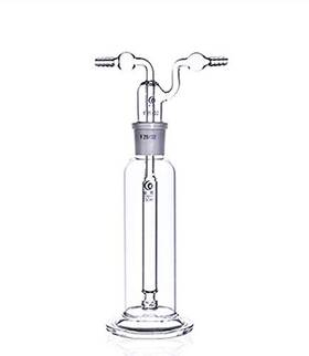 Qingyi 313048573512 Lab Gas Washing Bottle Glass 250ml Vacuum Trap With Two Bend Tubes 29/32 Joint B