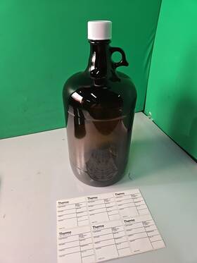245-4000 Qorpak Thermo Amber Bottle Jug 128 Oz / 4000 Ml Glass New Case Of 4