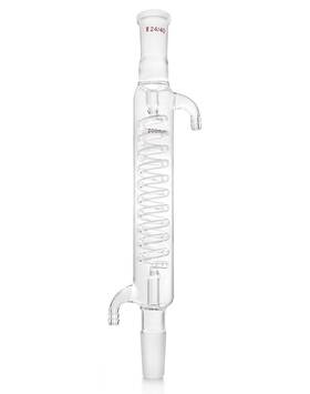 Qwork 766415025242 Jacket 200mm Glass Condenser With 24/40 Joint For Laboratory