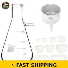 Qwork 795973599360 1000ml Buchner Funnel Kit With Borosilicate Glass Flask