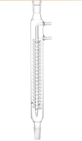 B0cl8kf64m Qwork 175mm 24/40 Glass Spiral Reflux Condenser 390mm Overall Chemistry Lab Glassware