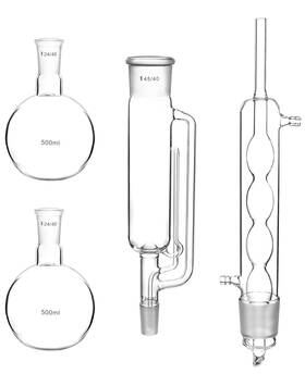 Wd8009 Qwork Glass Soxhlet Extraction Apparatus Set 45/40 With Tube Lab Glassware