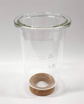 Sb-18-14-0006 Sartorius Univessel Glass 2l Reaction Vessel Single Wall