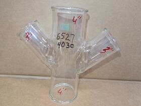 6527-4030 Schott/kimax O-i/schott 4 Inch X 3 Double Tee Wye Glass Fitting Drainline
