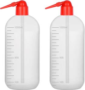 Hz-xyp-2pk-1l Scientific Chemical Wash Bottle 2-pack Lab Sealed Cylindrical Plastic Safety Reagent S